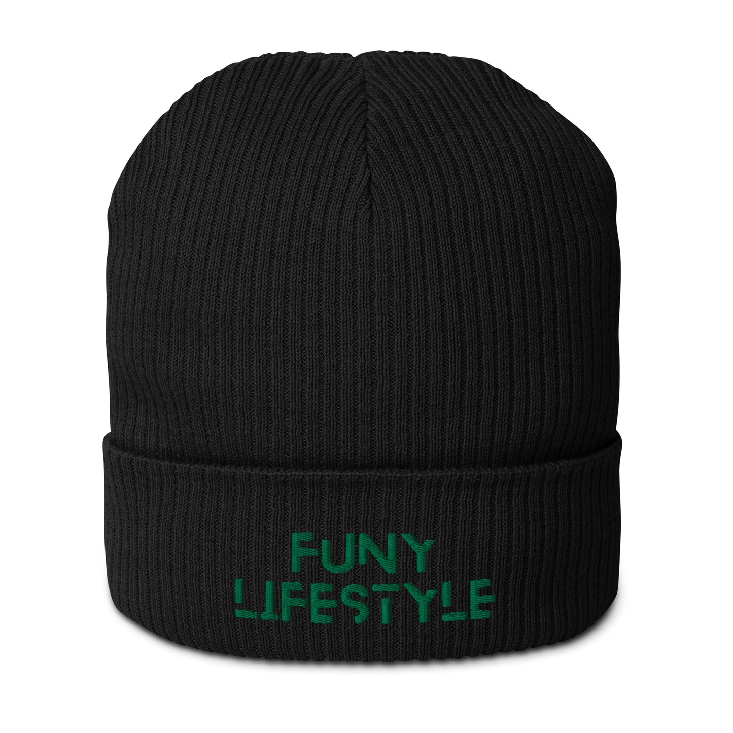 FUNY logo Organic ribbed beanie