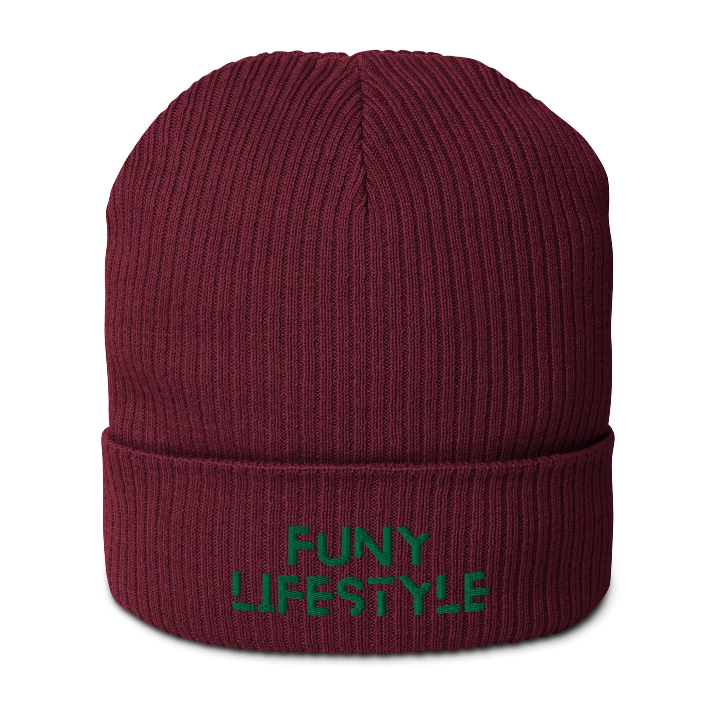 FUNY logo Organic ribbed beanie
