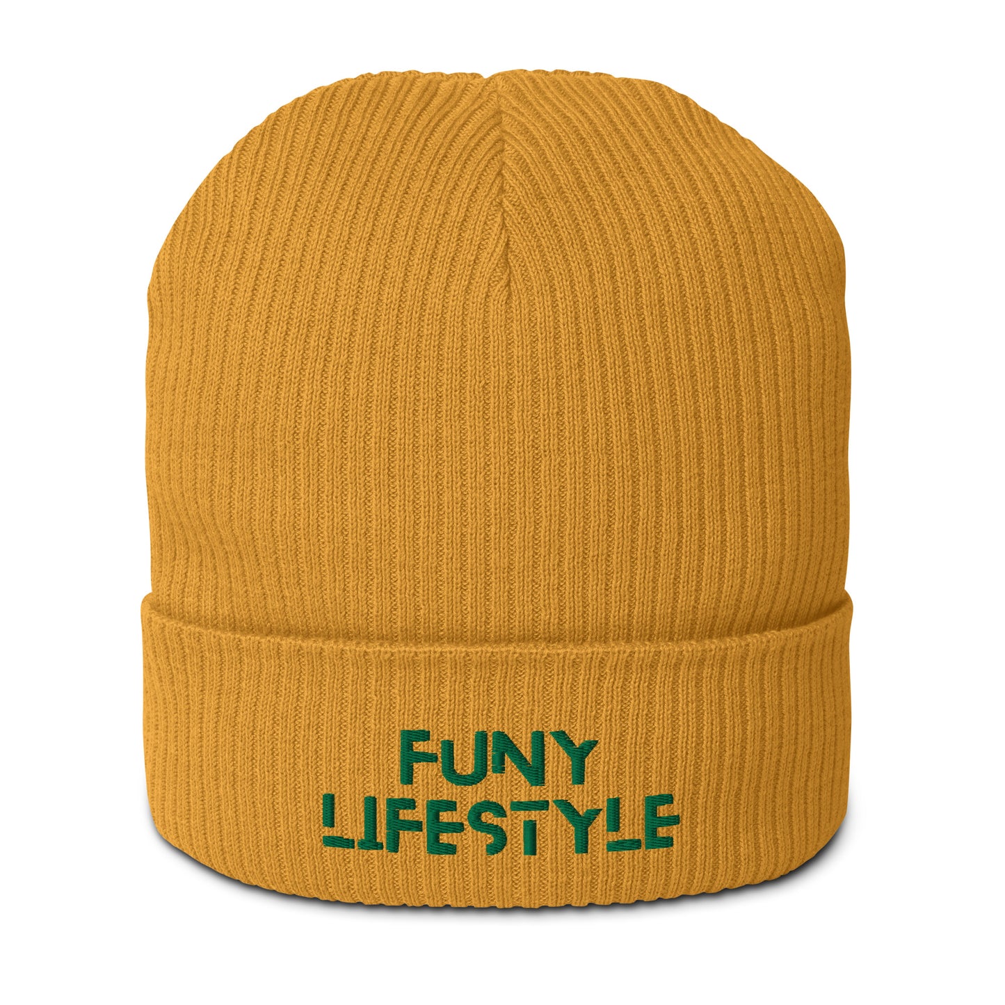 FUNY logo Organic ribbed beanie