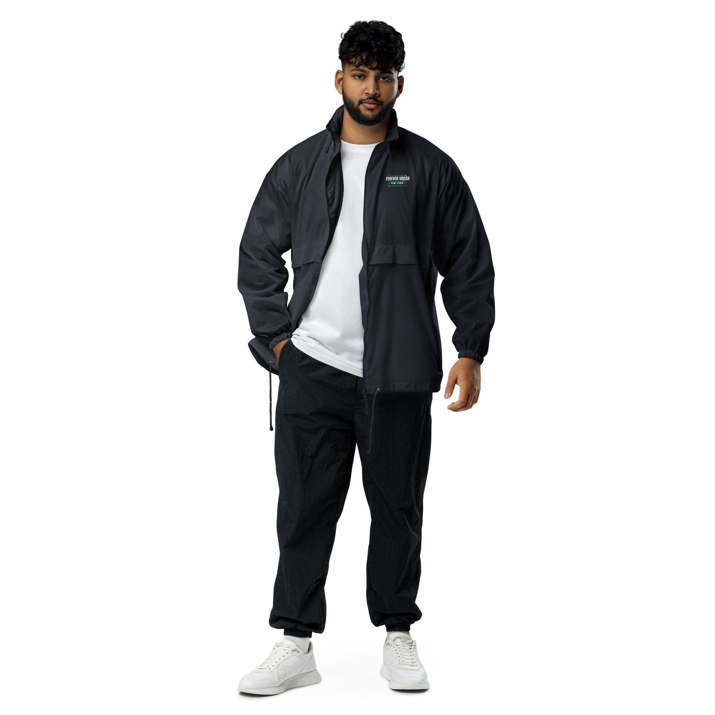 New FUNY Logo Unisex windbreaker navy front