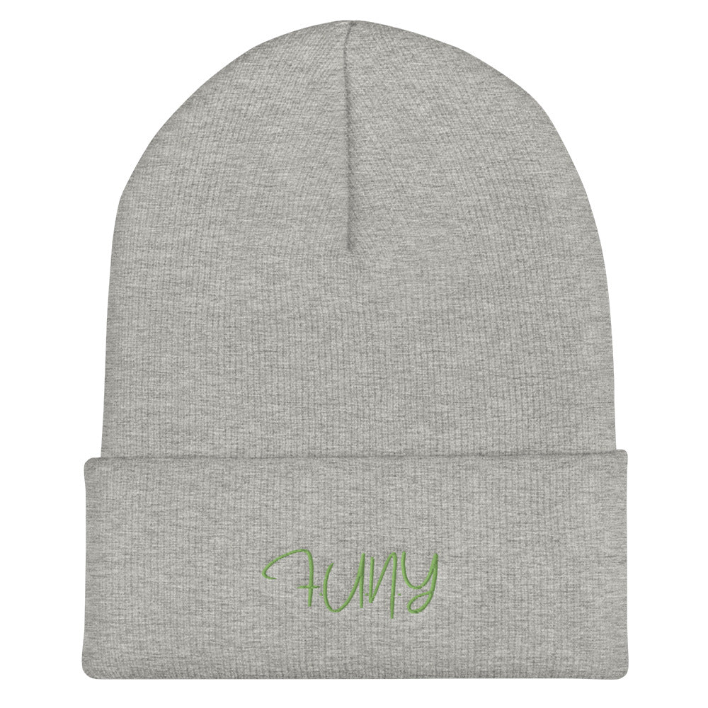 FUNY String Logo Cuffed Beanie grey front