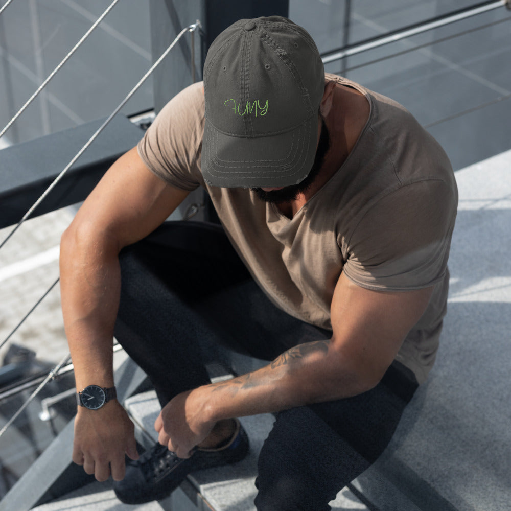 FUNY String Logo Dad Hat grey front