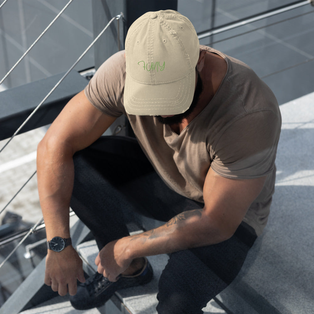 FUNY String Logo Dad Hat khaki front