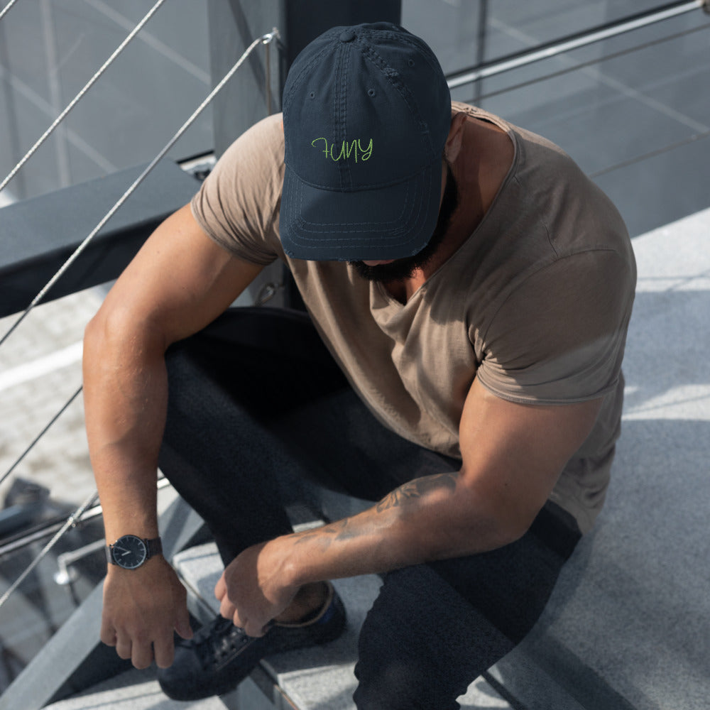 FUNY String Logo Dad Hat navy front