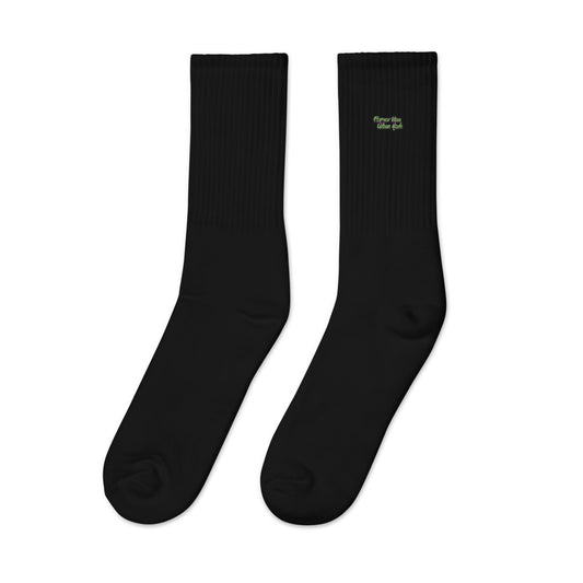 FUNY Embroidered socks black left