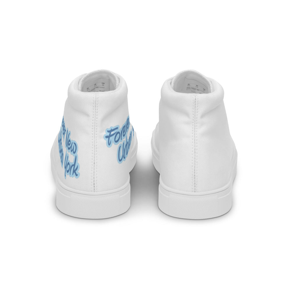 Men’s high top canvas shoes white back