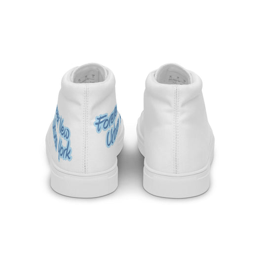 Men’s high top canvas shoes white back 