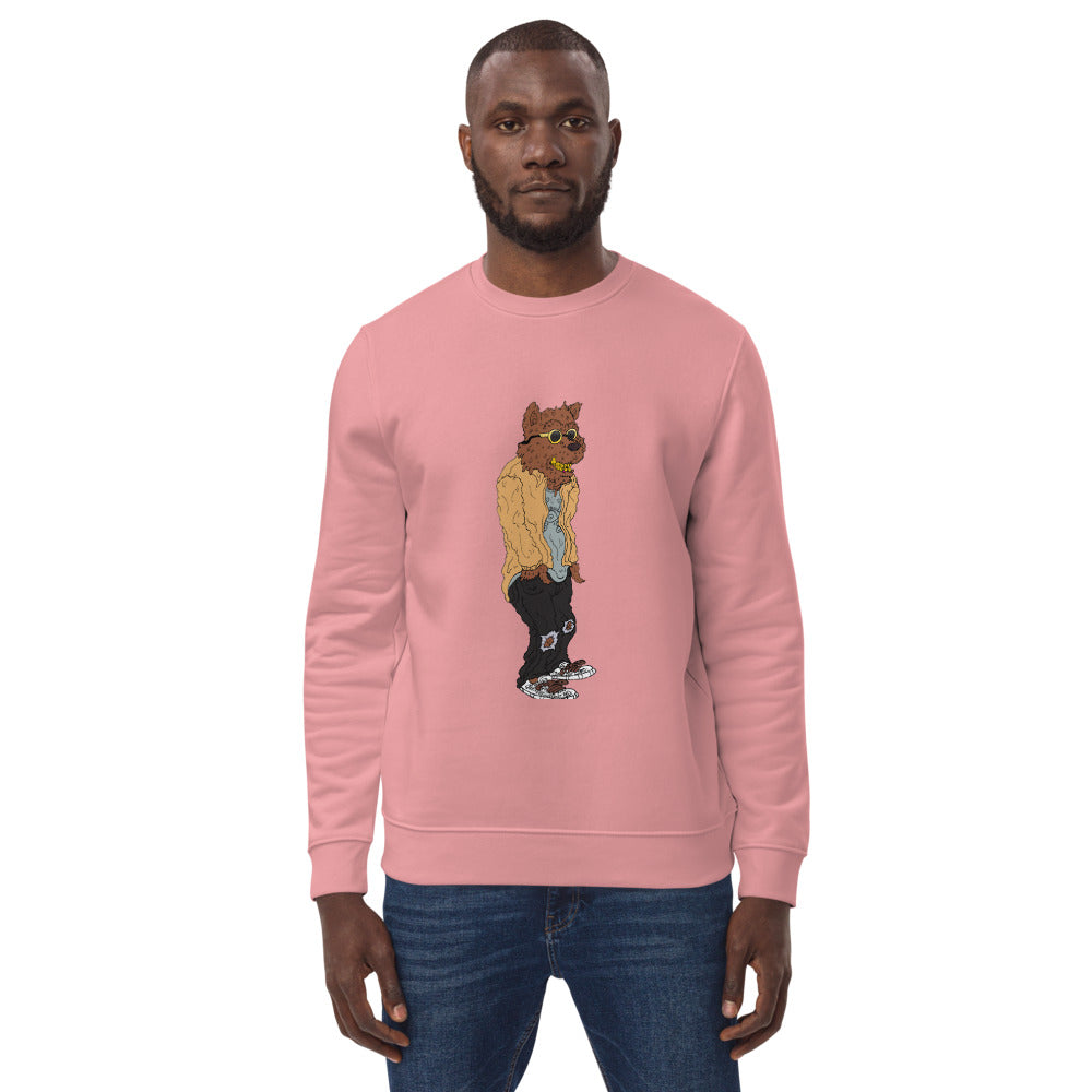 Cali Bear Unisex eco sweatshirt canyon pink front