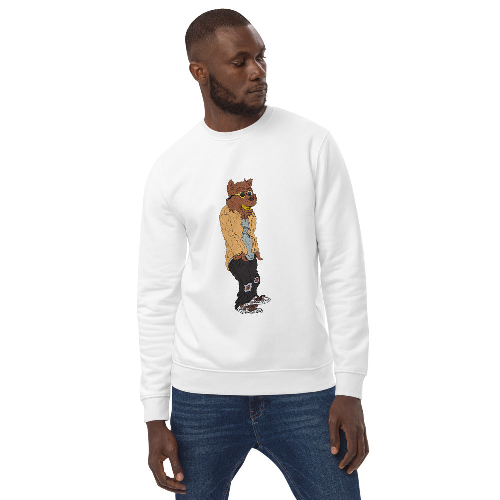 Cali Bear Unisex eco sweatshirt white front 2