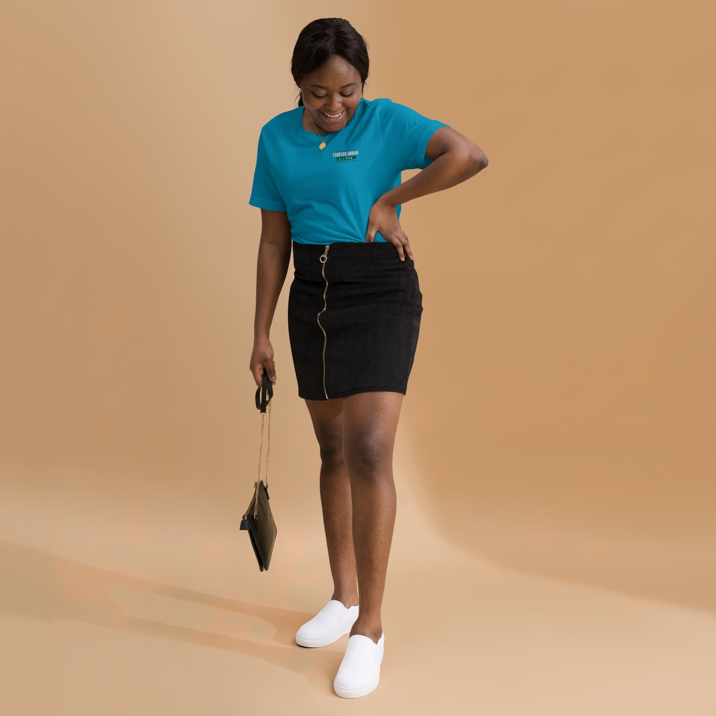 FUNY Logo embroidered Unisex t-shirt aqua front