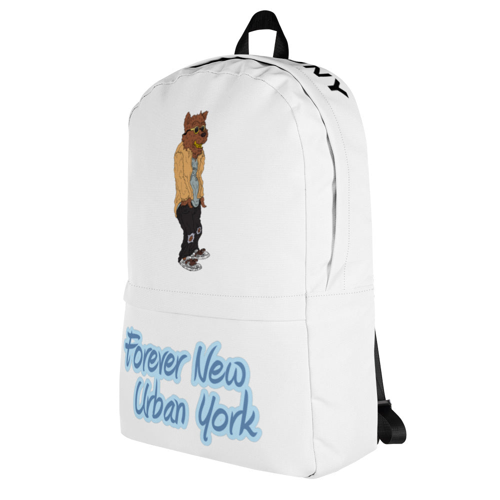 Funy logo X Cali Bear Backpack white left
