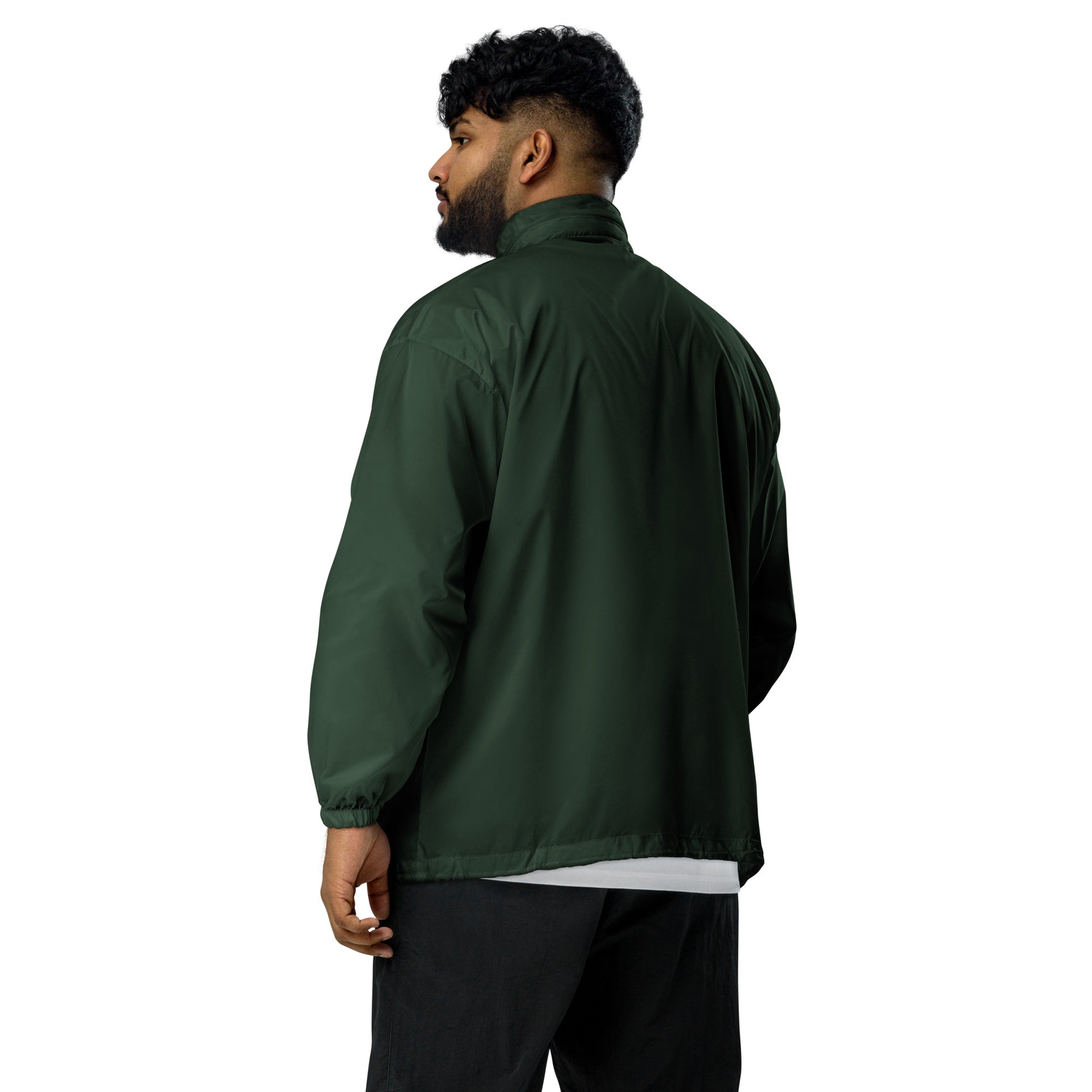 New FUNY Logo Unisex windbreaker forest green back