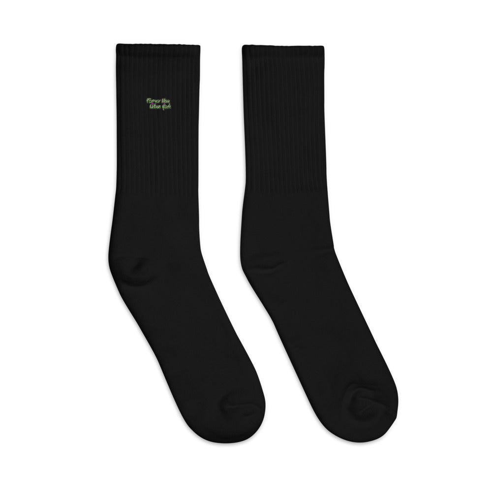 FUNY Embroidered socks crew socks black right