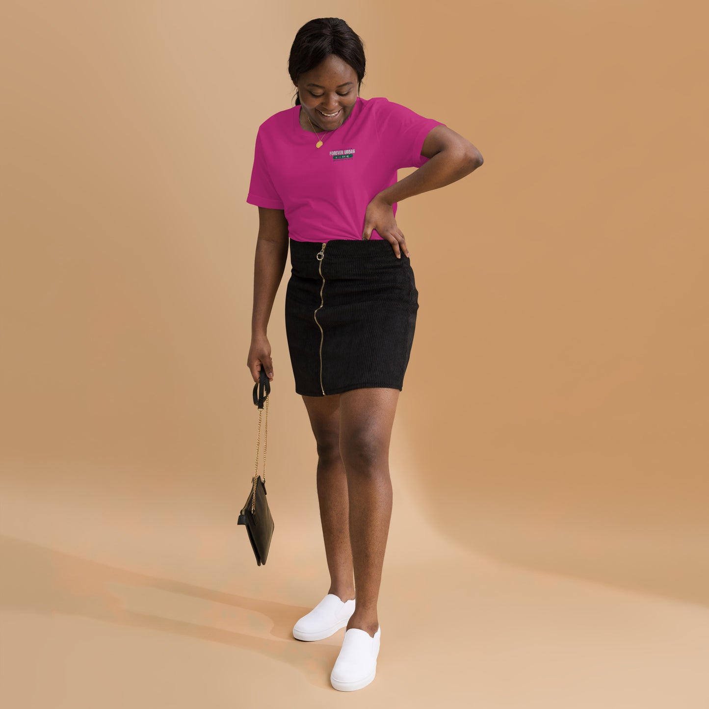 FUNY Logo embroidered Unisex t-shirt berry front 