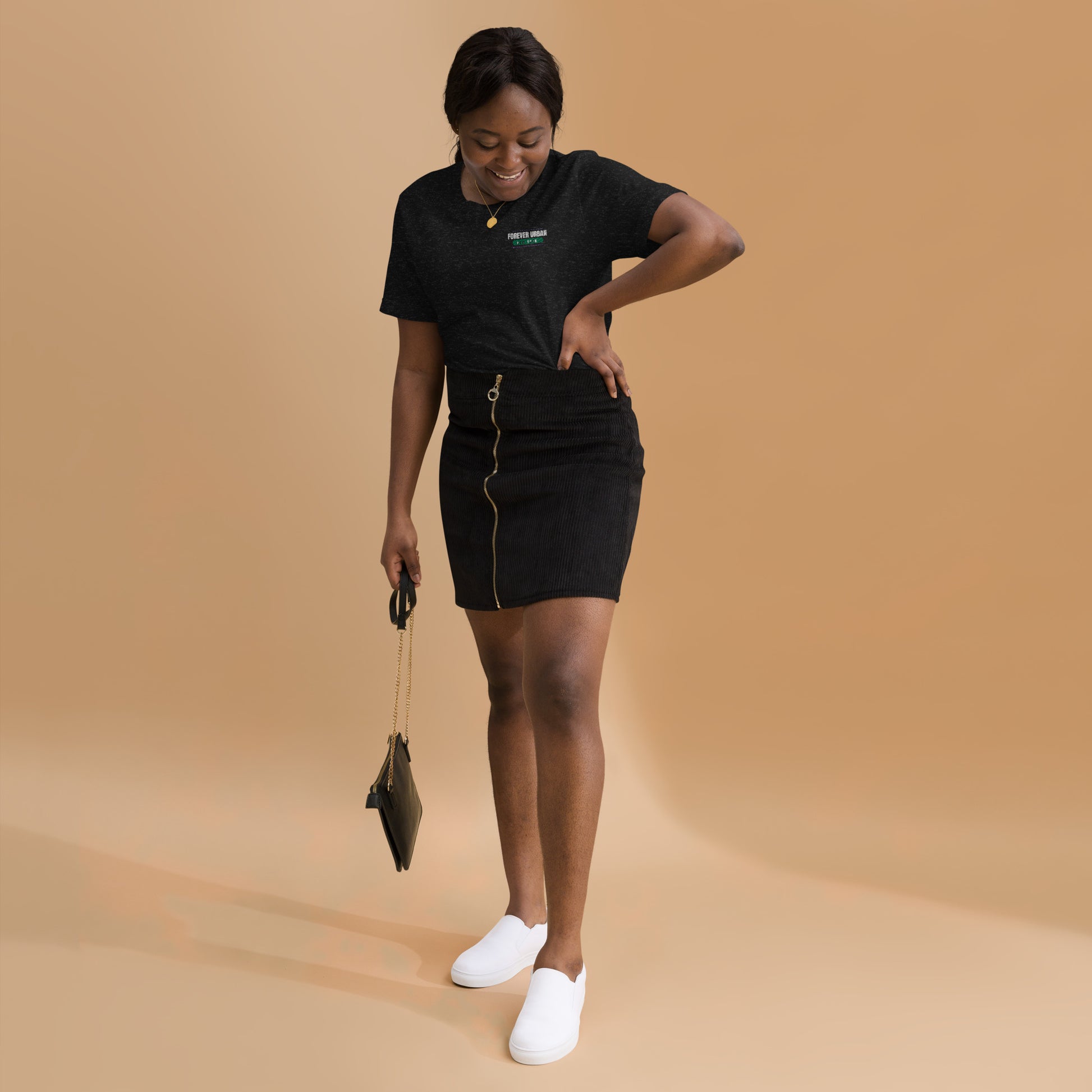 FUNY Logo embroidered Unisex t-shirt black heather front