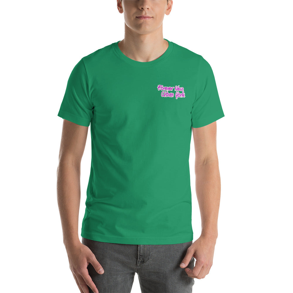 Pink FUNY Logo Short-sleeve unisex t-shirt kelly front